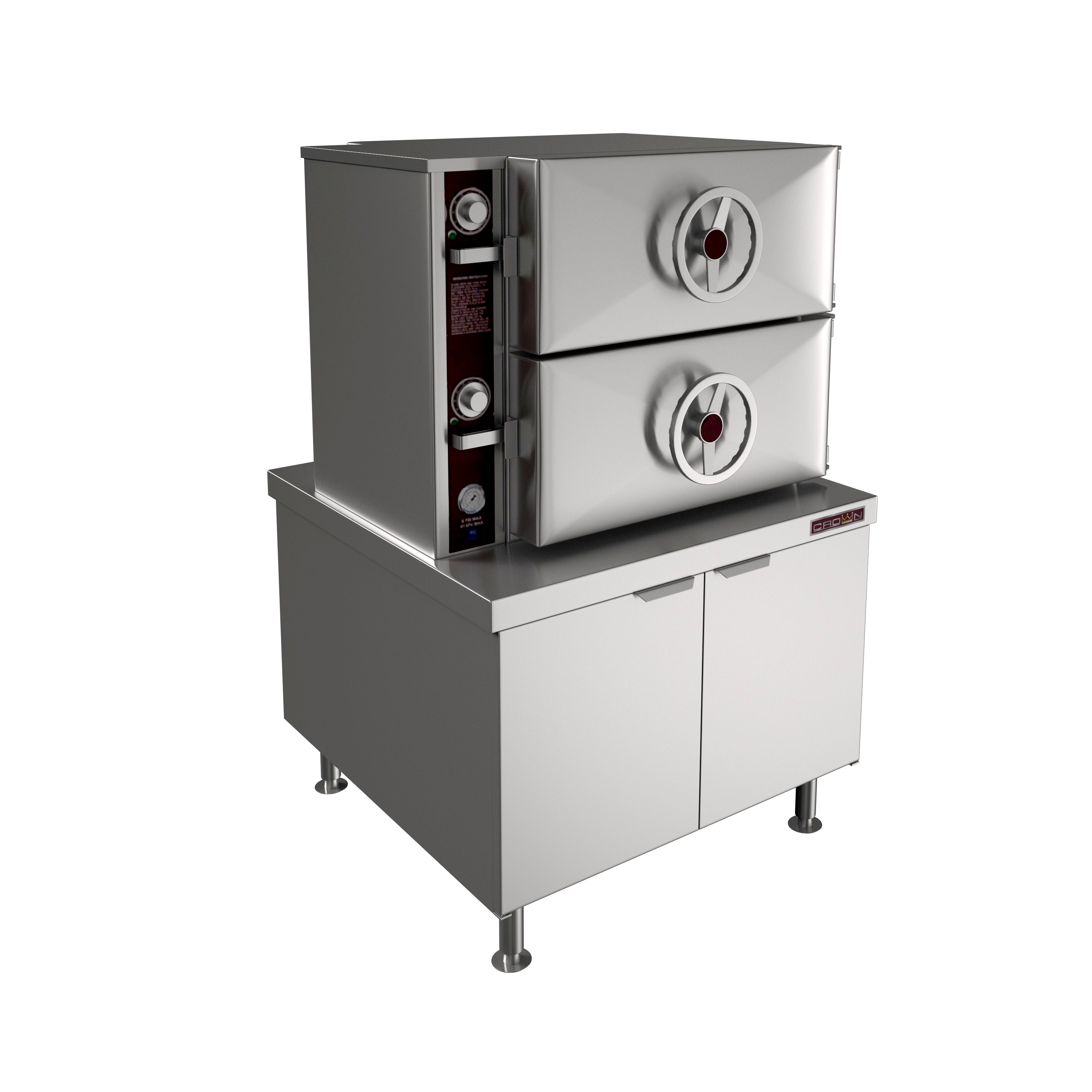 Crown Steam, DDA-2, Direct Steam 2 Compartment Cooker, 115V, Boiler Based