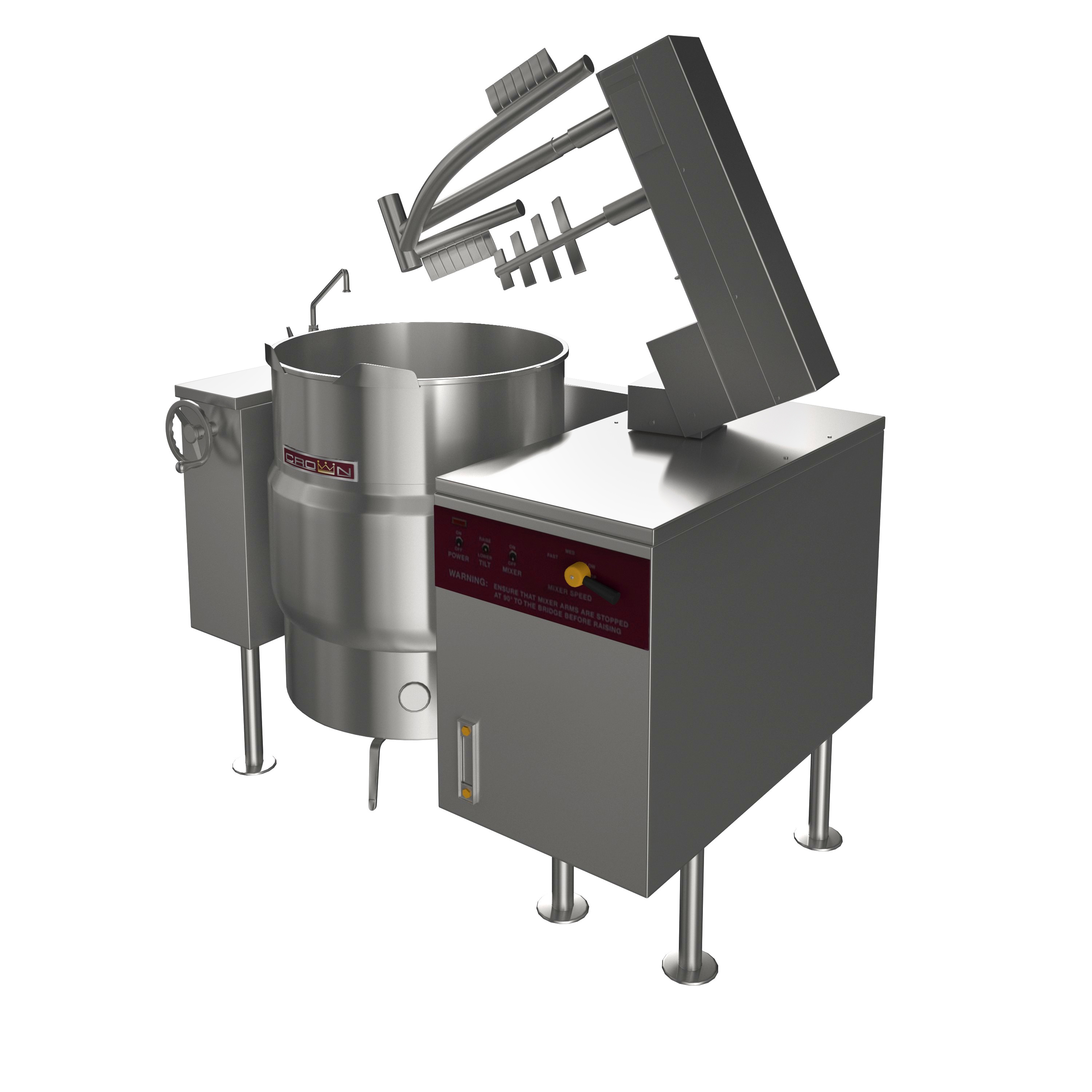 Crown Steam, ELTM-40_24KW_208V_3PH, Electric Mixer Kettle on Legs