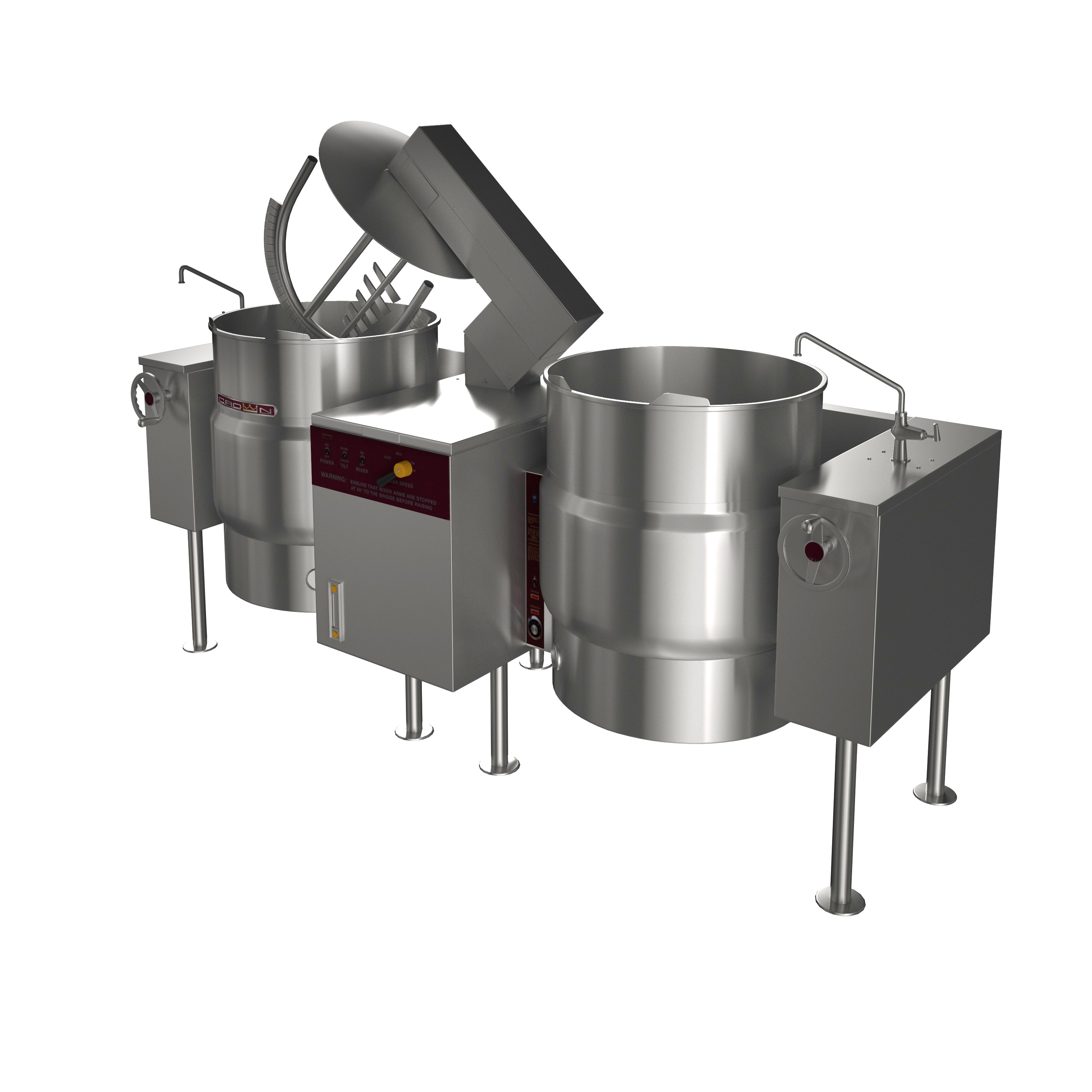 Crown Steam, DLTM-40-2, Direct Steam Mixer Kettle, 208V, Freestanding