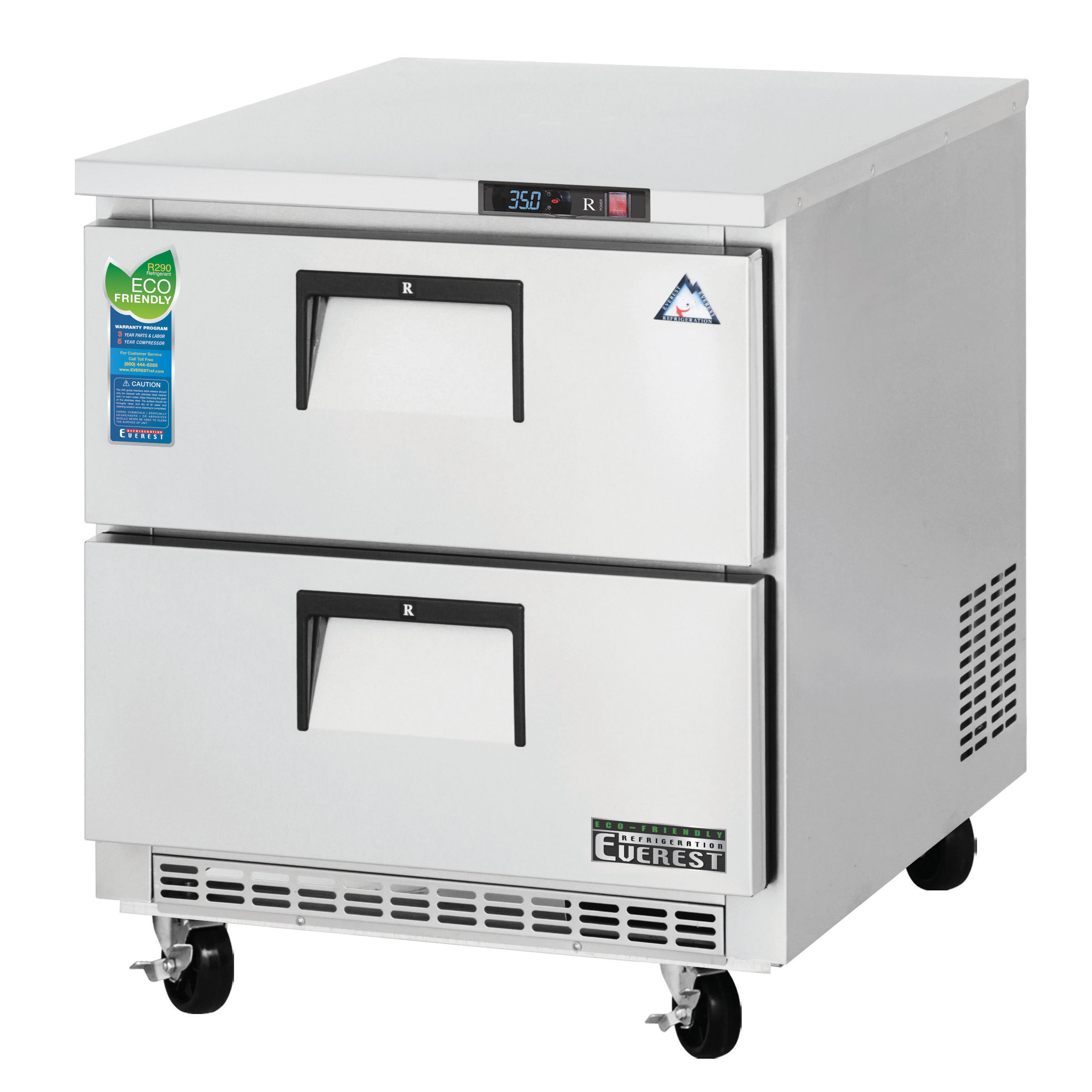 Everest Refrigeration, ETBR1-D2, Refrigerator, Undercounter, Reach-In