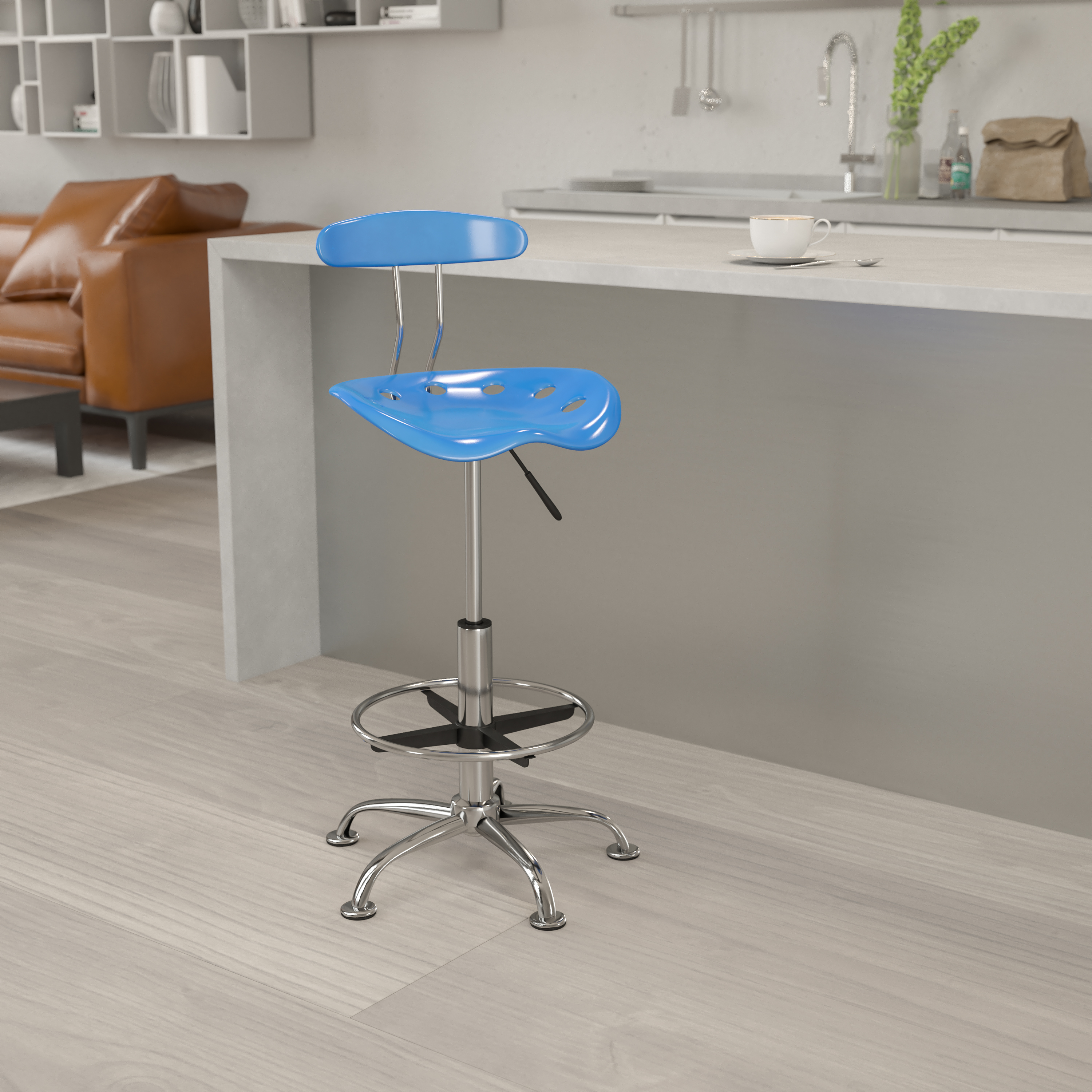 Flash Furniture, LF-215-BRIGHTBLUE-GG, Office Stools