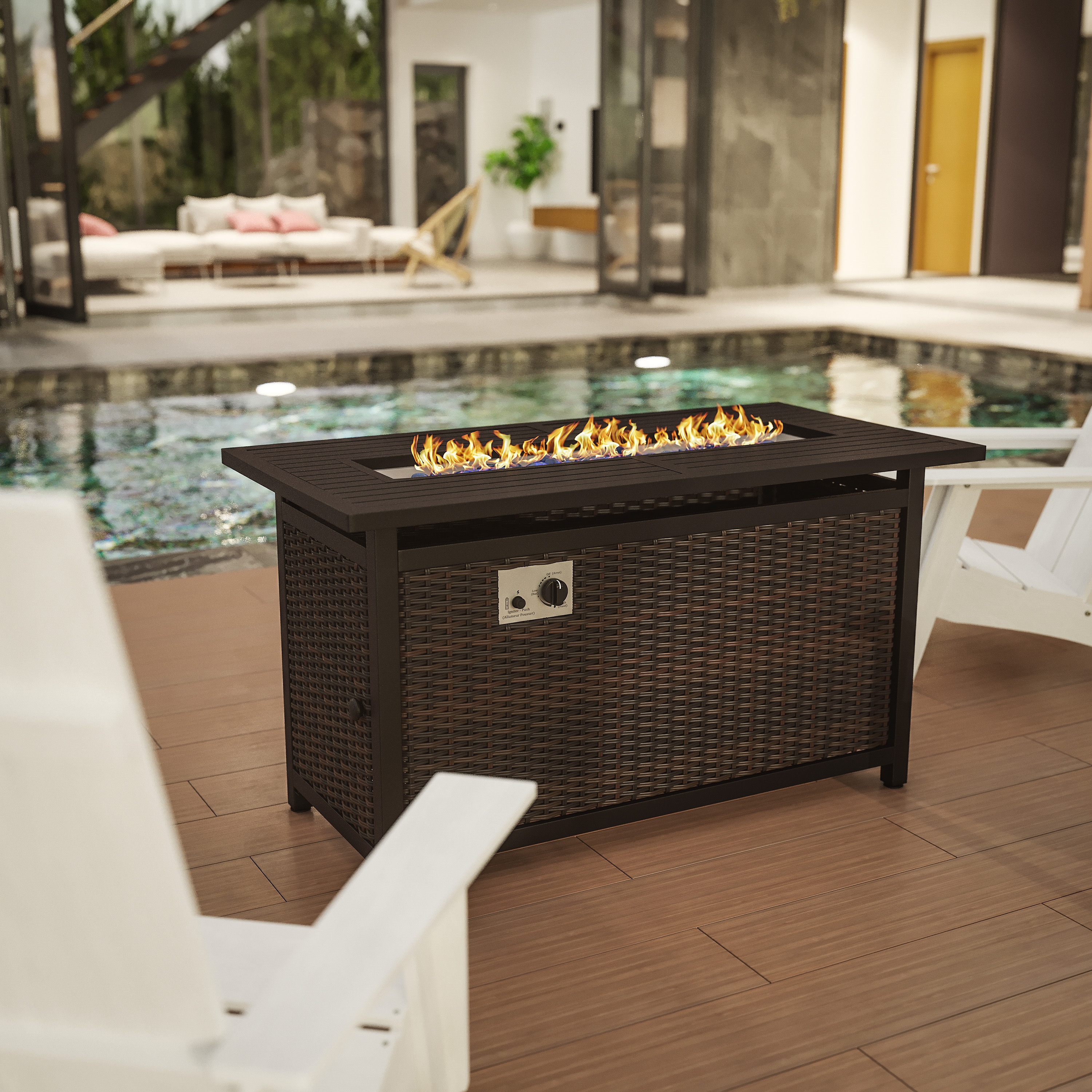 Flash Furniture, YO-GYM81008-BK-GG, Firepits