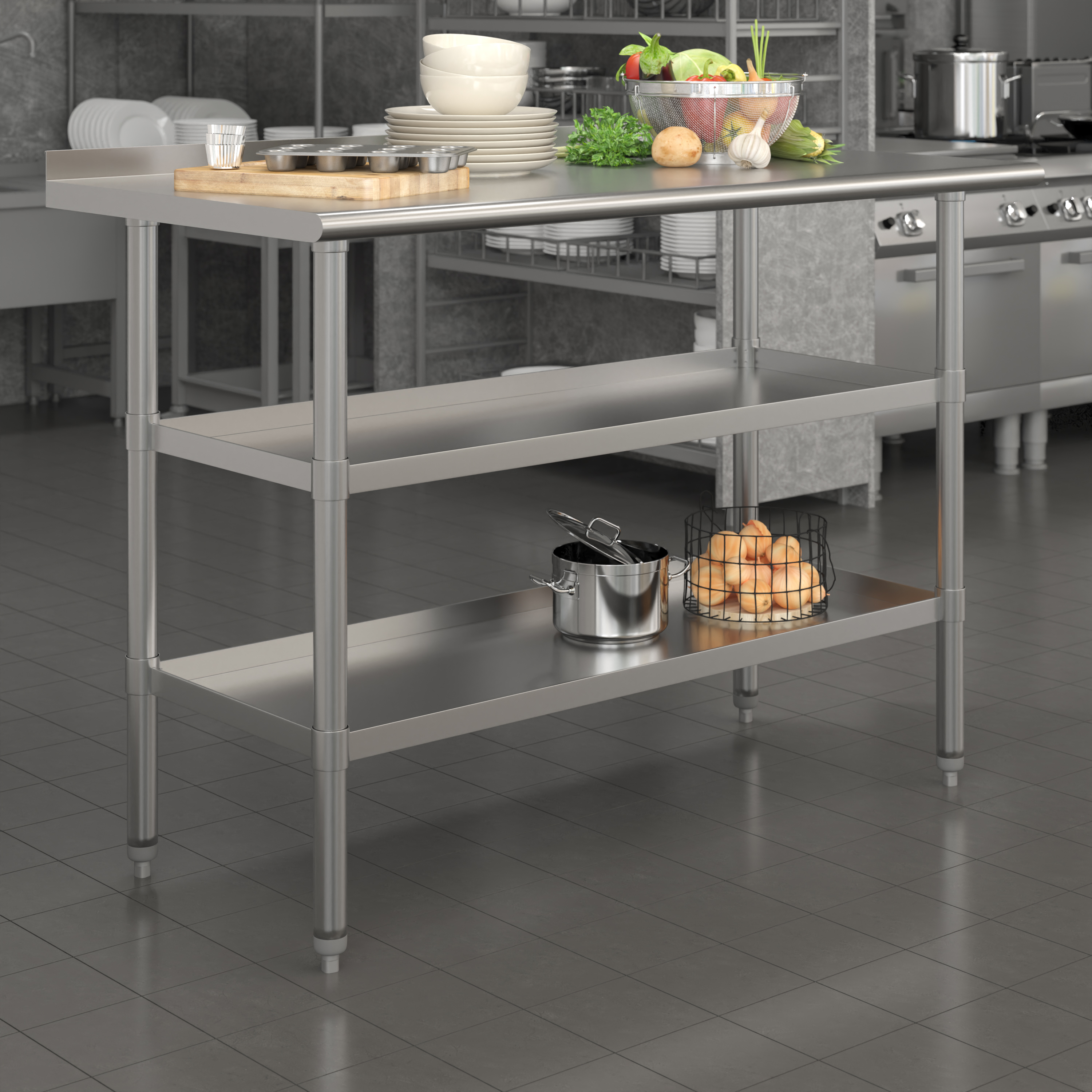 Flash Furniture, NH-WT-GU-2448BSP-GG, Restaurant Prep Tables