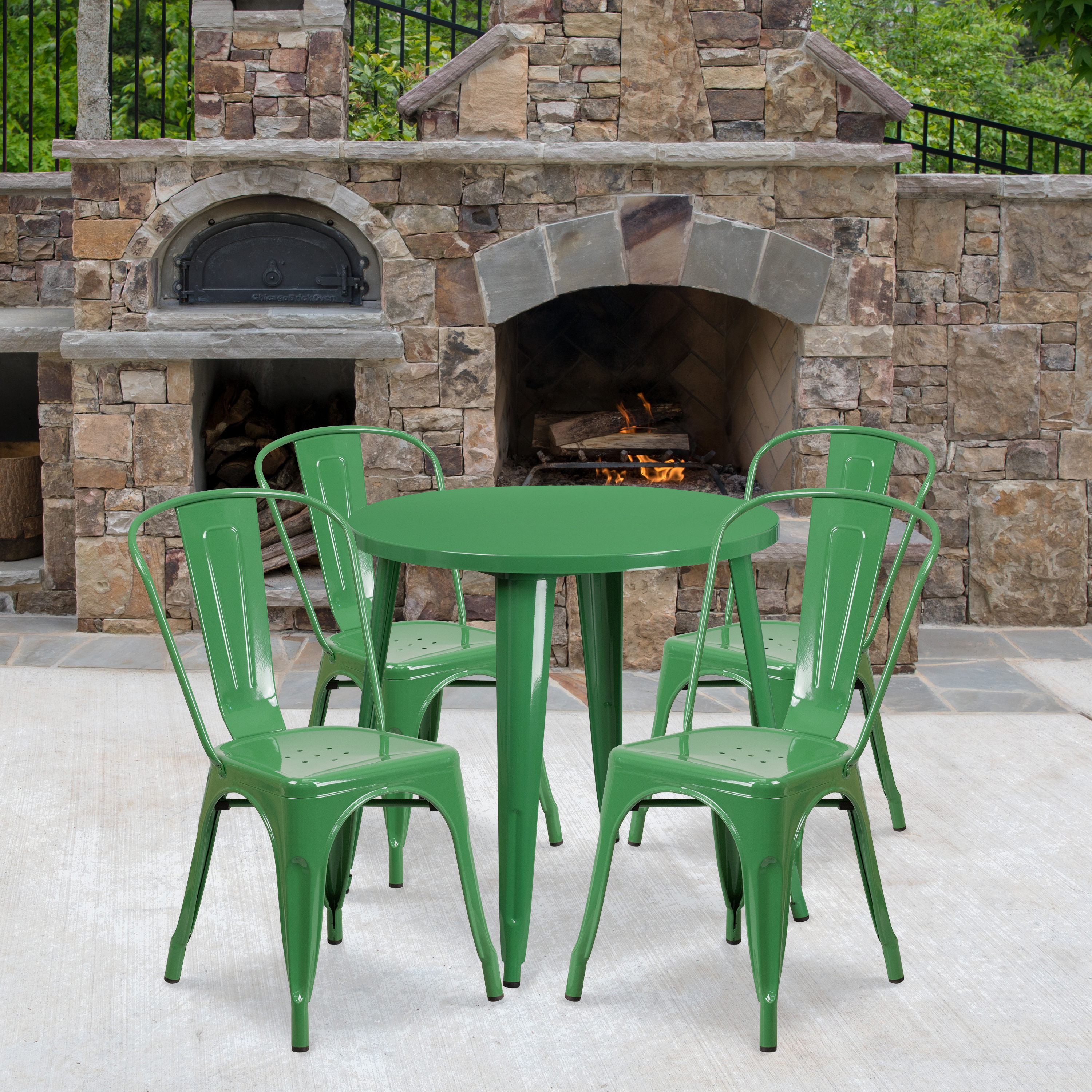 Flash Furniture, CH-51090TH-4-18CAFE-GN-GG, Indoor Outdoor Sets