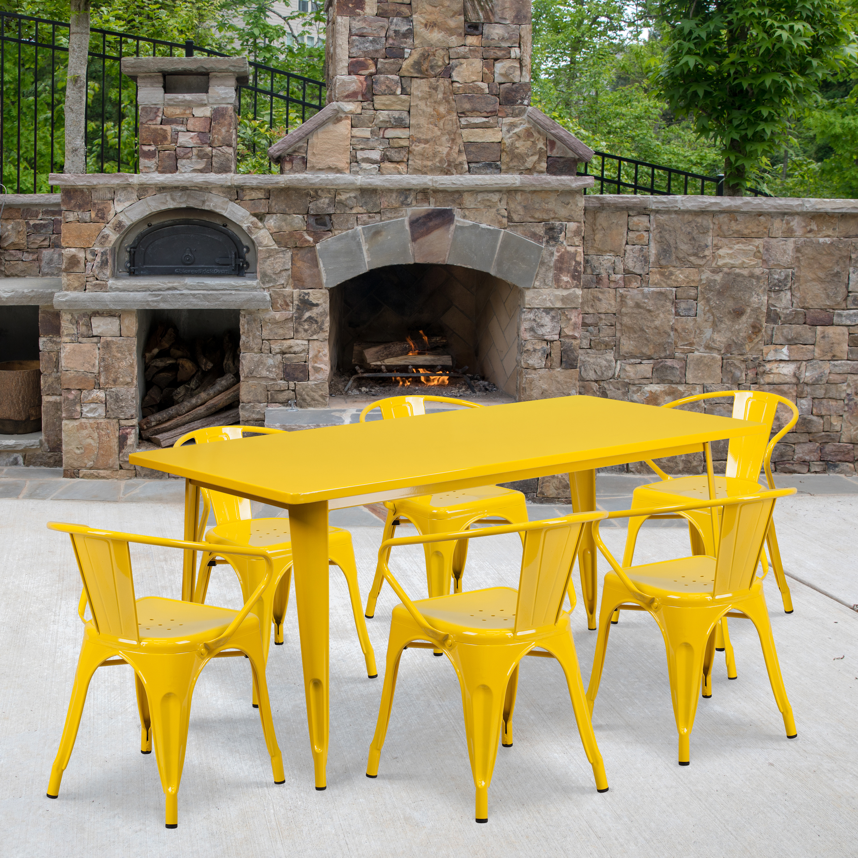 Flash Furniture, ET-CT005-6-70-YL-GG, Indoor Outdoor Sets