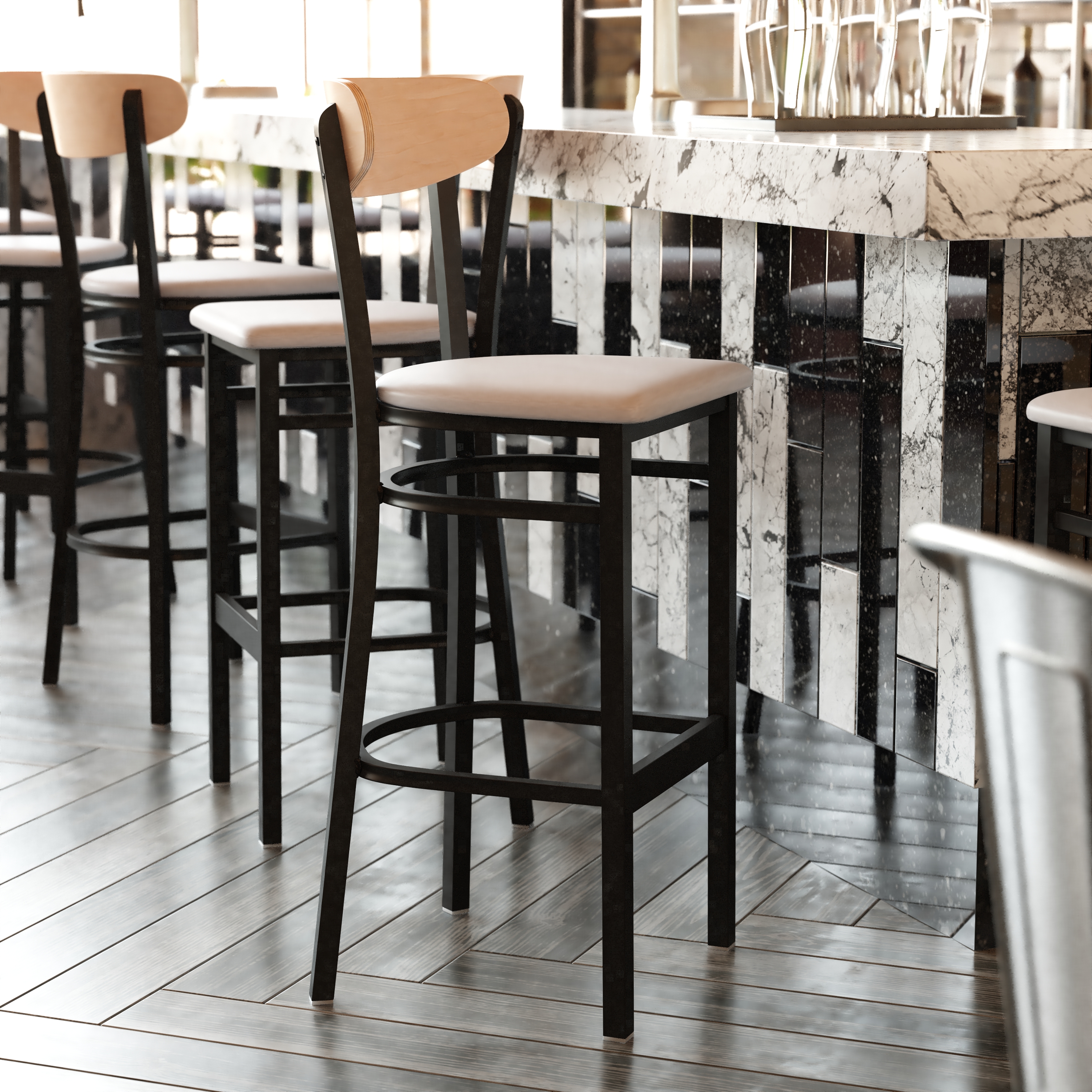 Flash Furniture, 2-XU-DG6V6GYV-NAT-GG, Restaurant Barstools