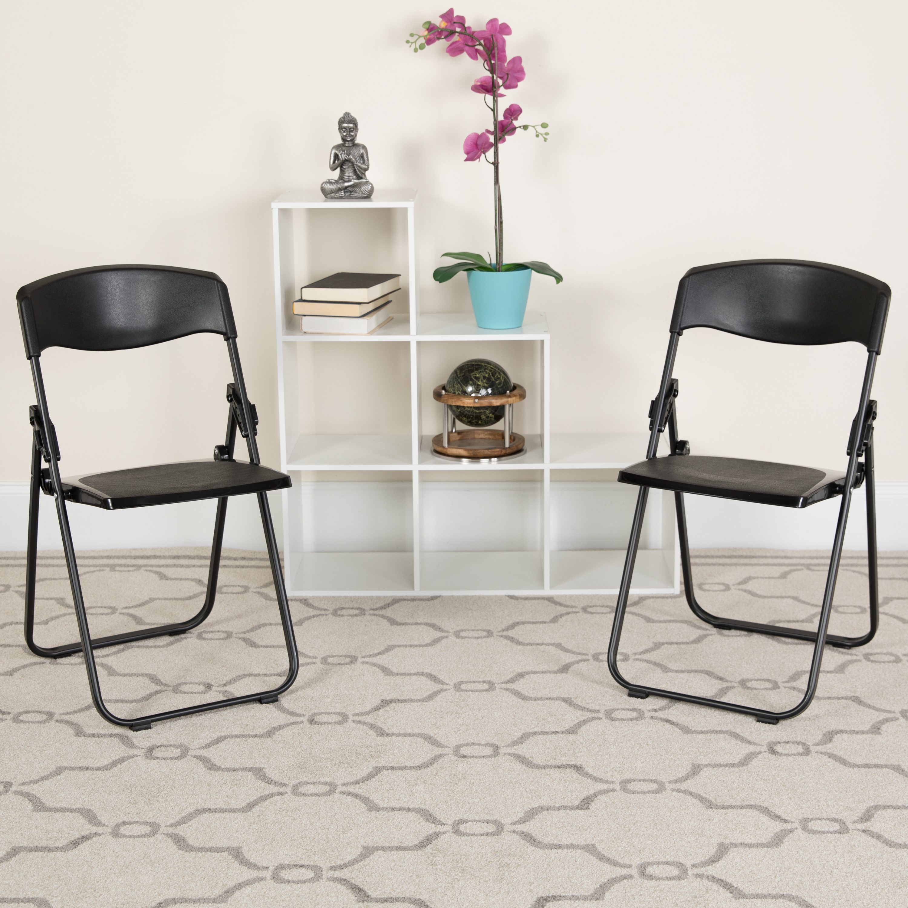 Flash Furniture, 2-RUT-I-BLACK-GG, Folding Chairs