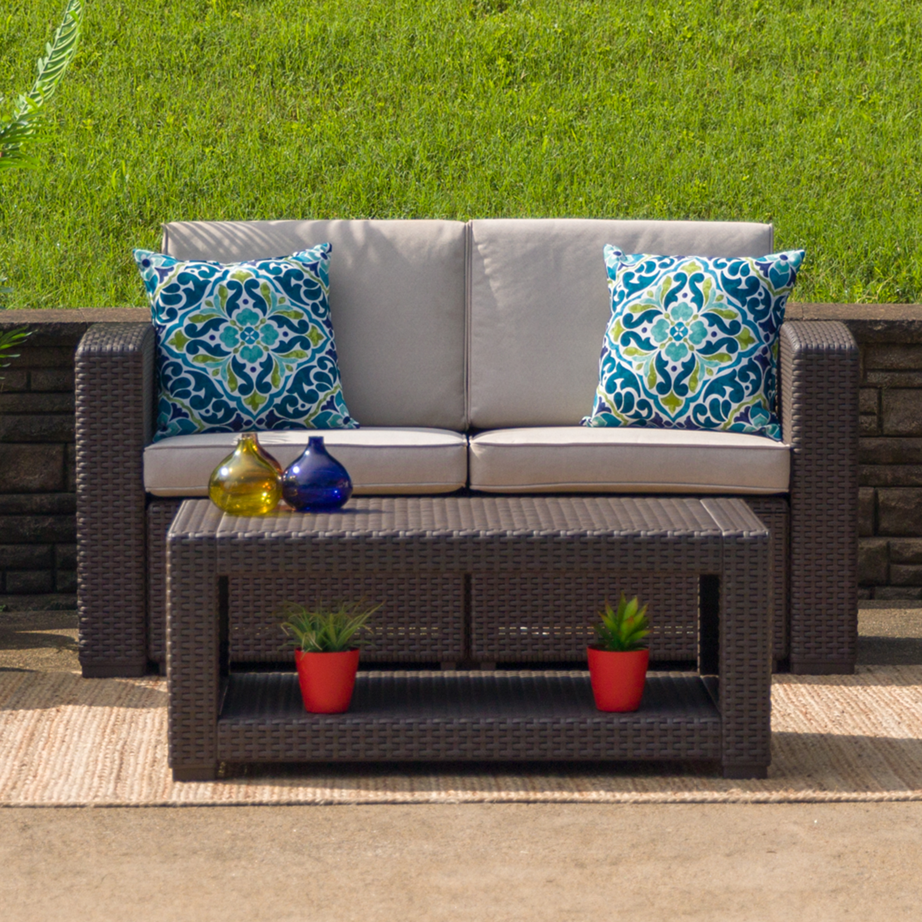 Flash Furniture, DAD-SF1-2-GG, Patio Loveseats
