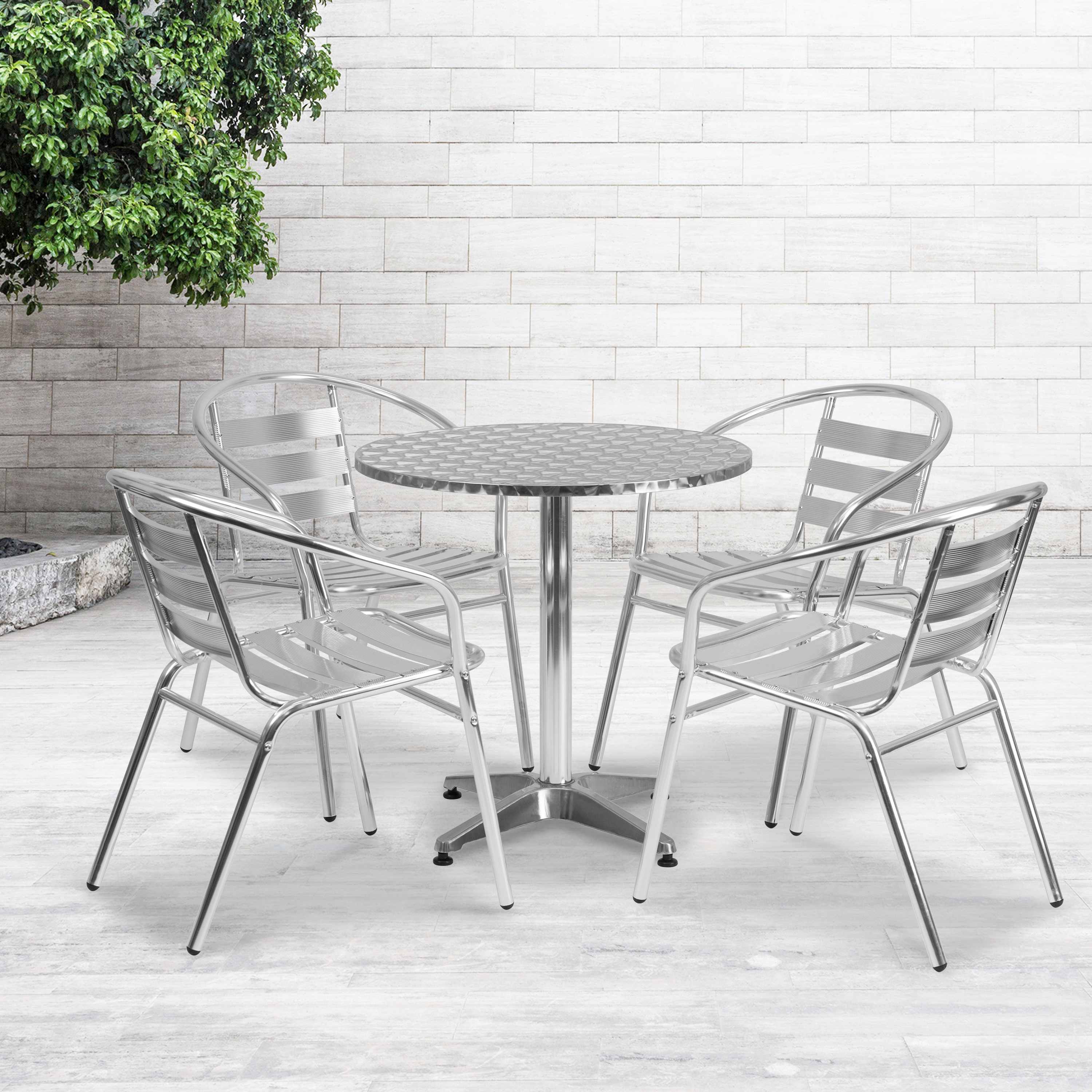 Flash Furniture, TLH-ALUM-28RD-017BCHR4-GG, Indoor Outdoor Sets
