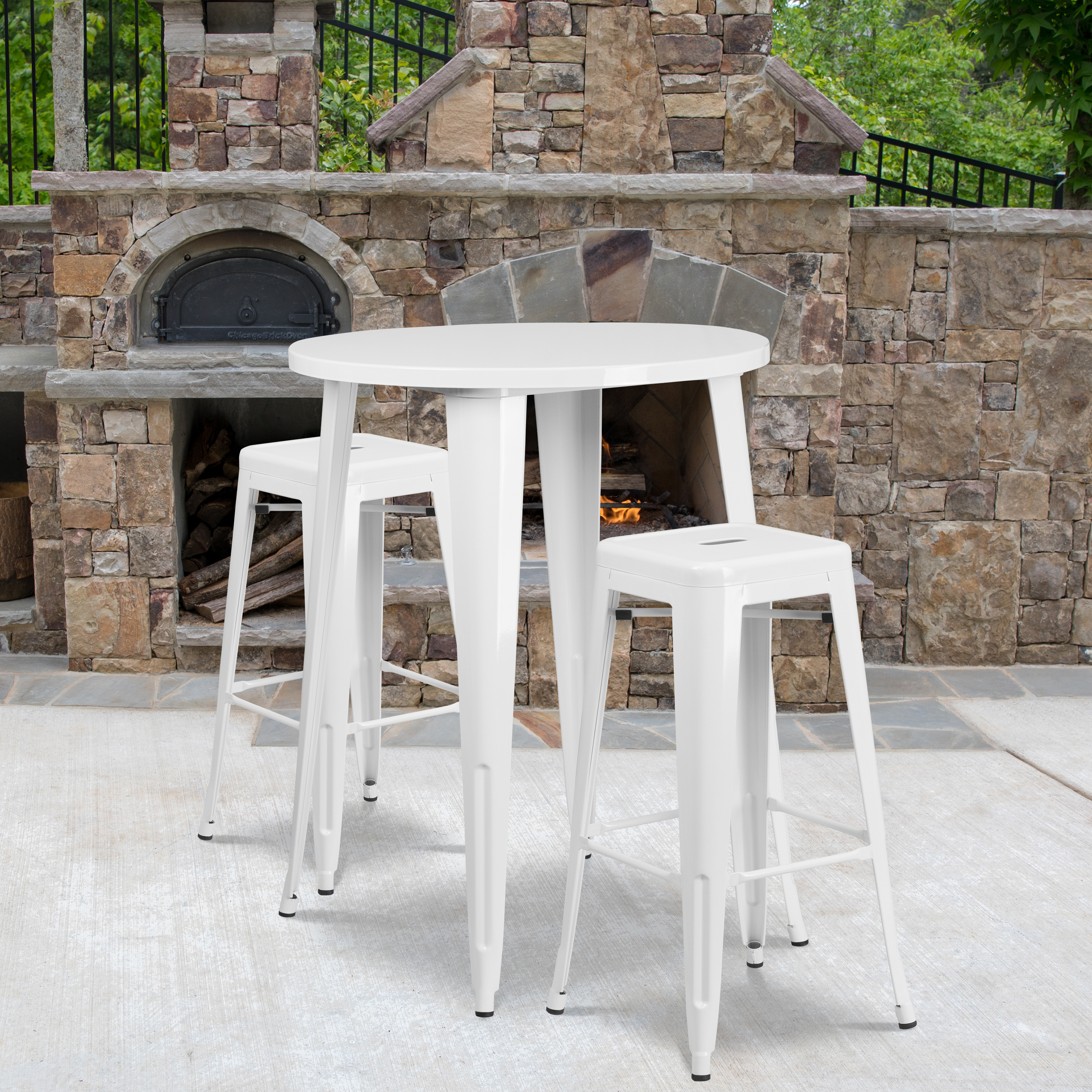 Flash Furniture, CH-51090BH-2-30SQST-WH-GG, Indoor Outdoor Sets