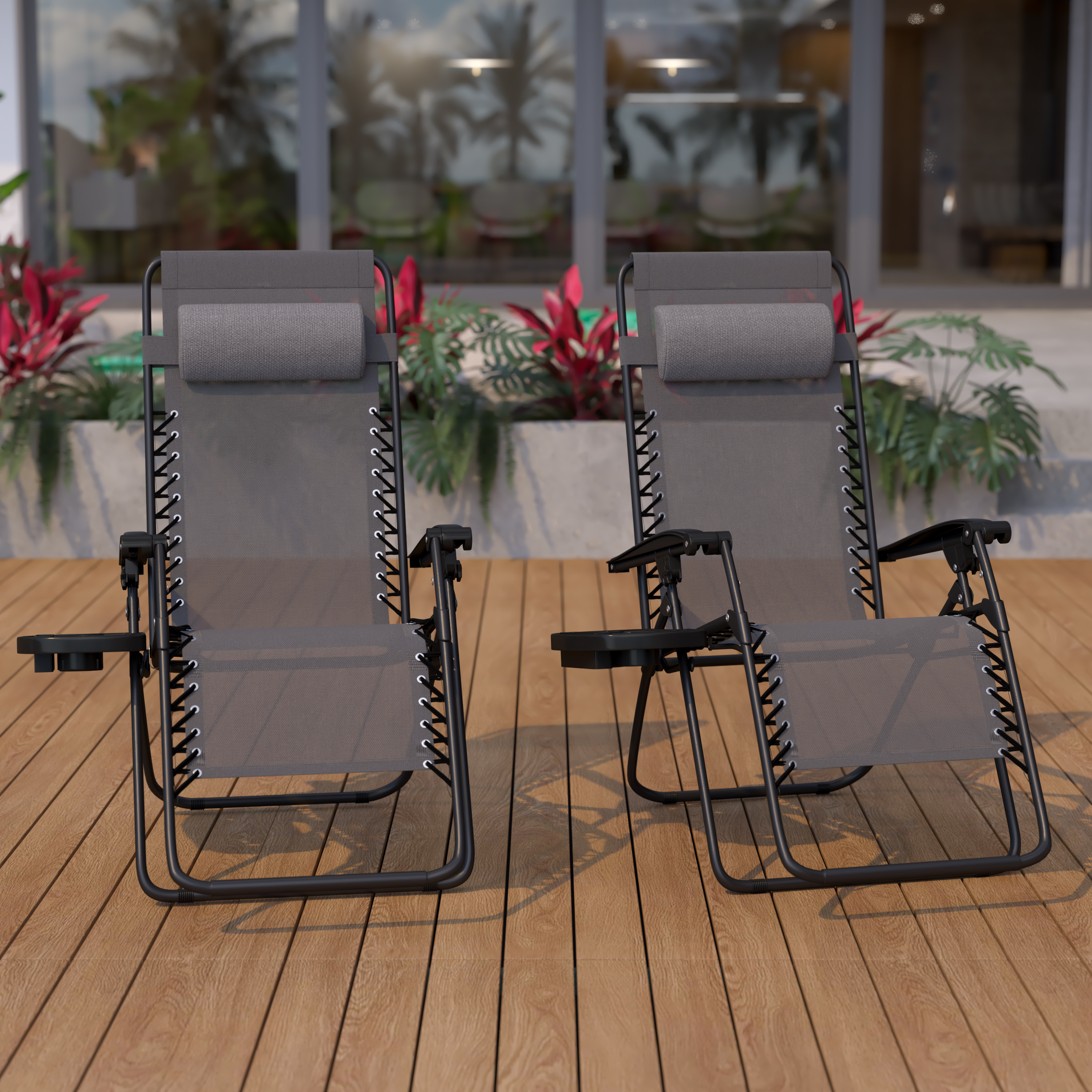 Flash Furniture, 2-GM-103122SS-GR-GG, Patio Chairs