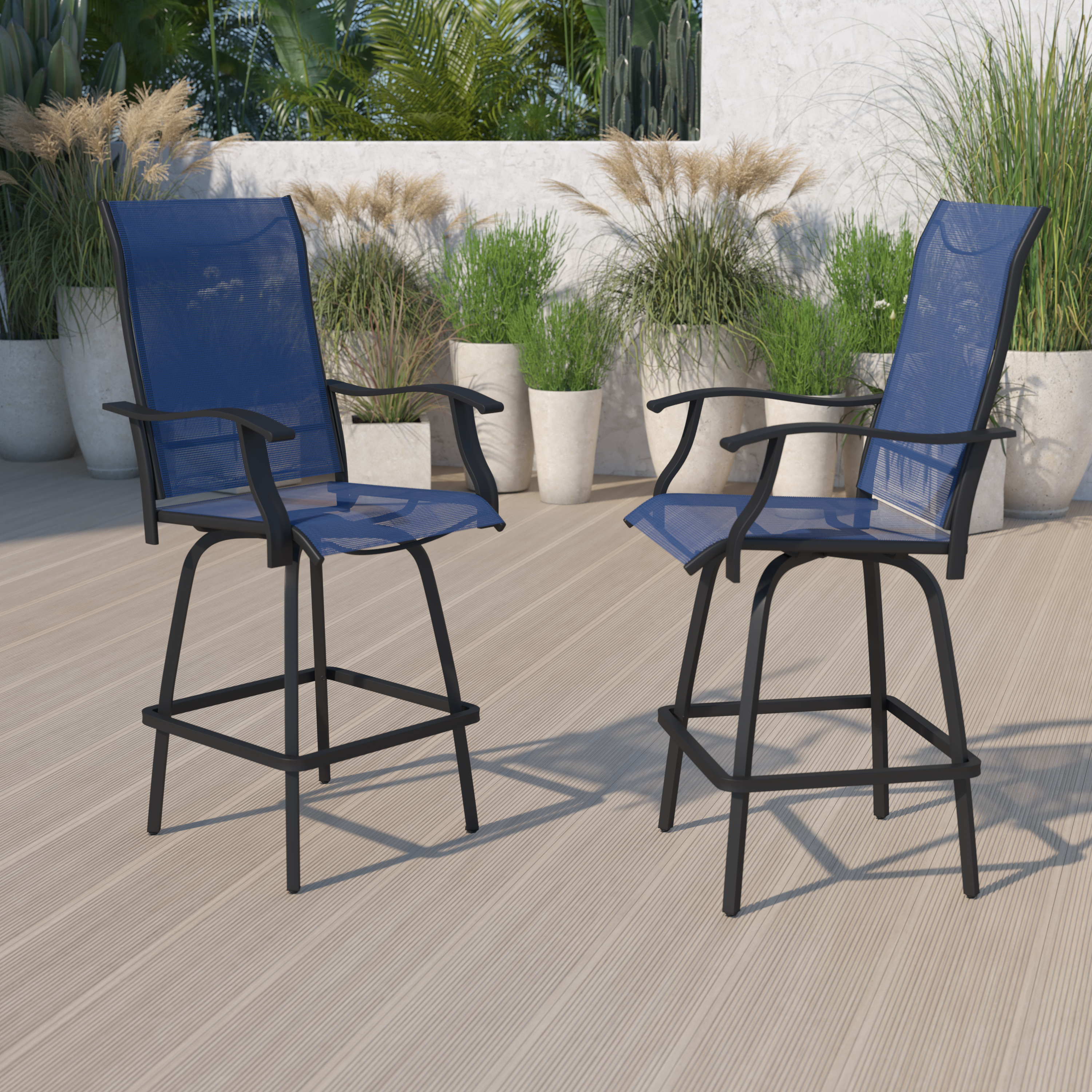 Flash Furniture, 2-ET-SWVLPTO-30-NV-GG, Patio Chairs