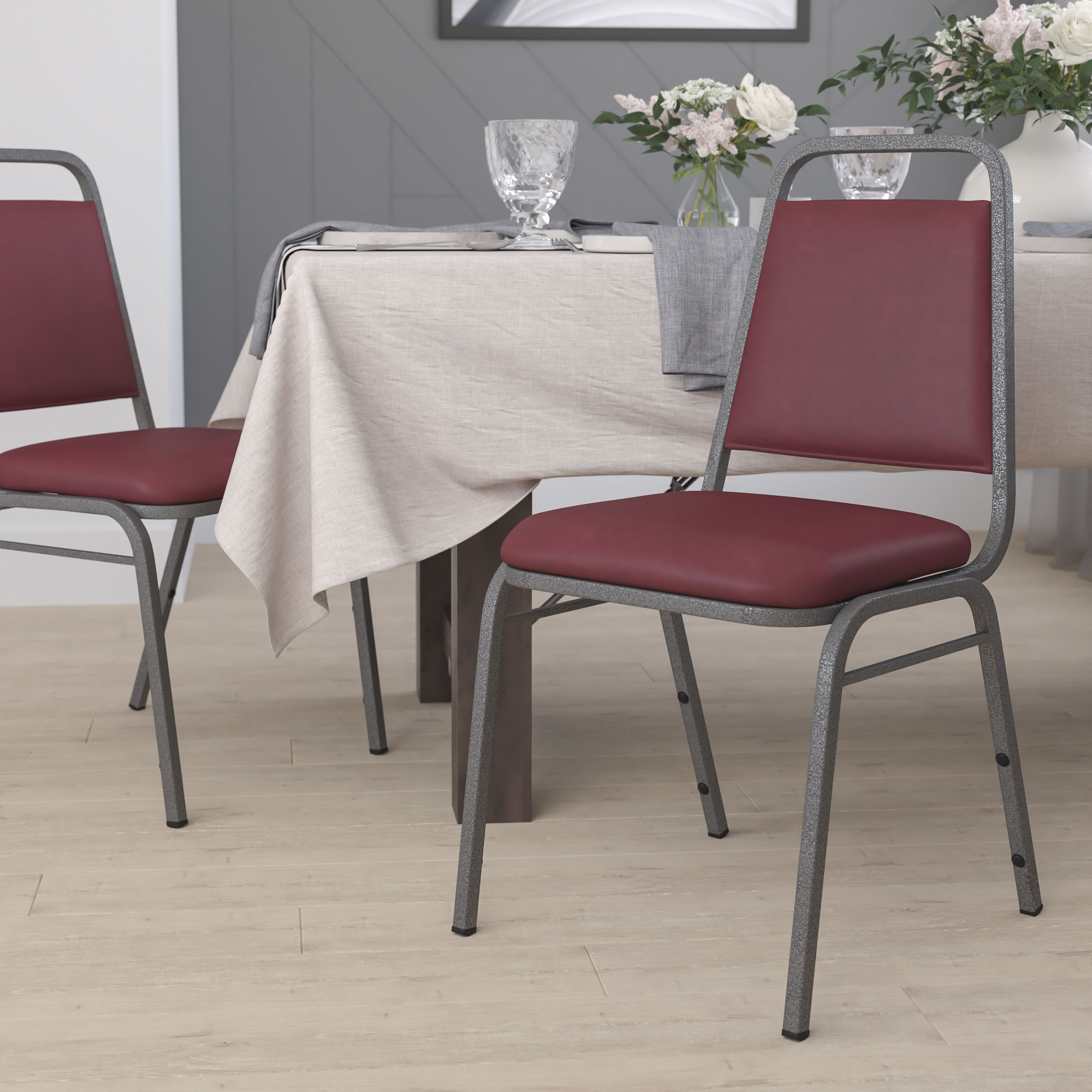 Flash Furniture, FD-BHF-2-BY-VYL-GG, Banquet/Church Stack Chairs
