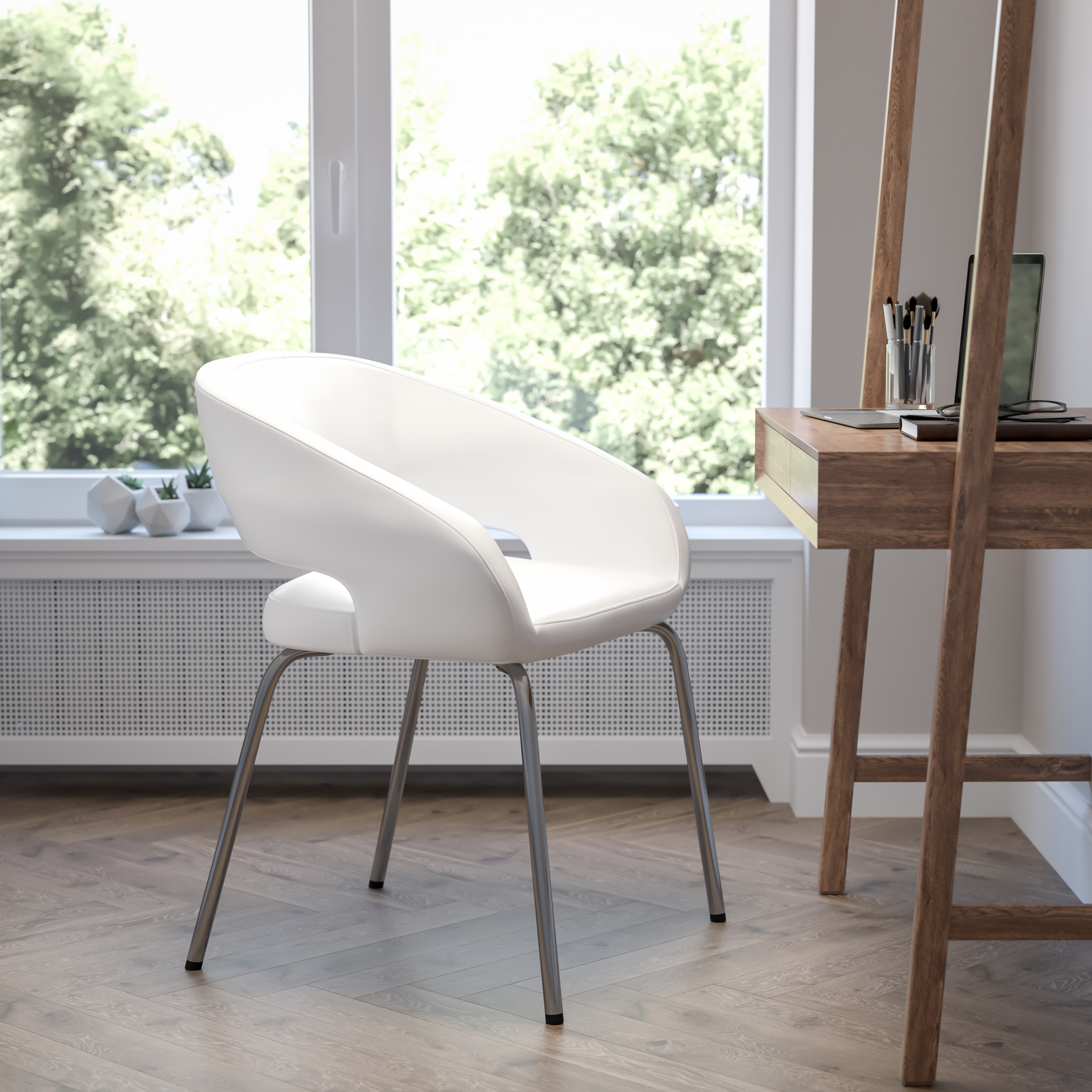 Flash Furniture, CH-162731-WH-GG, Reception Furniture - Chairs