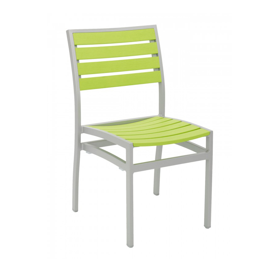 Florida Seating, AL-5602-0 SILVER/ GREEN, Chair, Side, Stacking, Outdoor