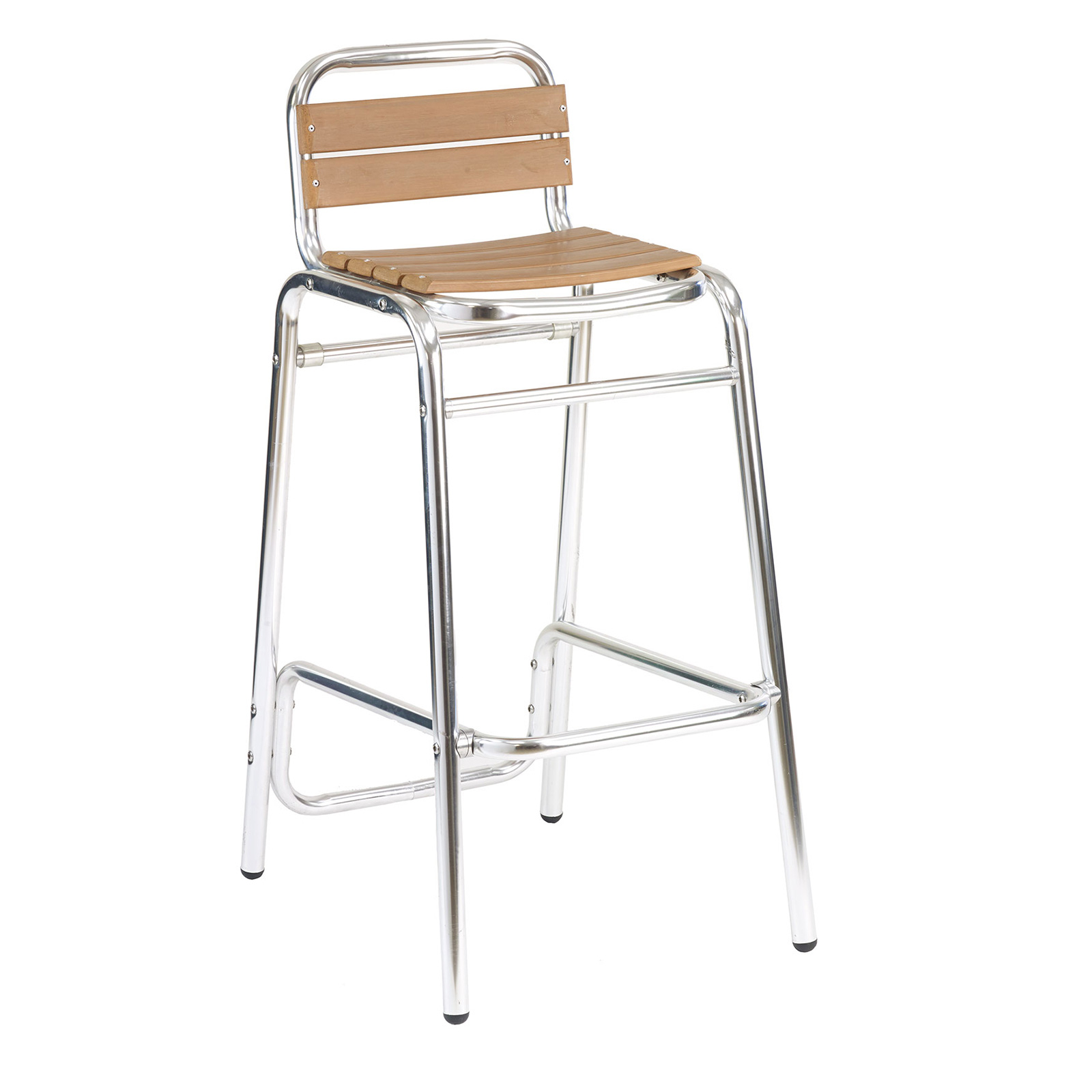 Florida Seating, BAL-601 ALUM/TEAK, Bar Stool, Outdoor