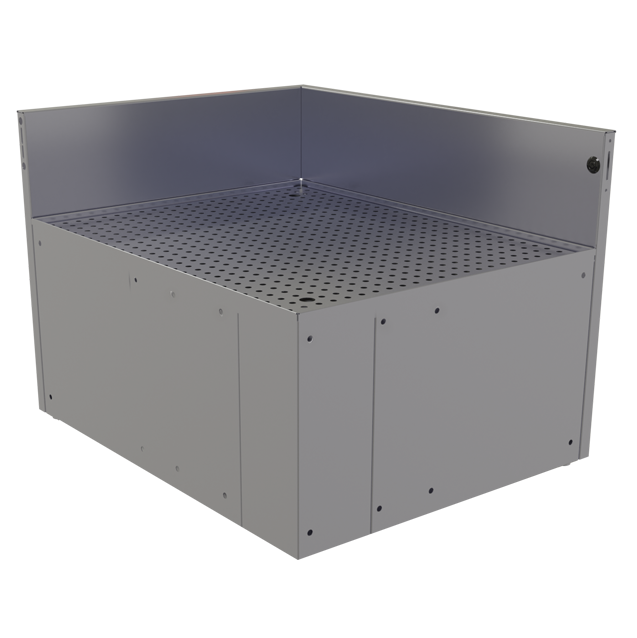 Glastender, CIR-24/30L, Underbar Inside Rectangle Corner Drainboard