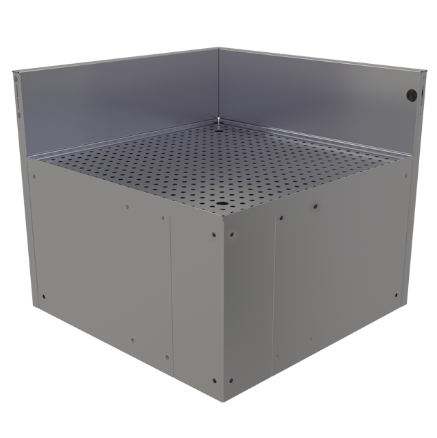 Glastender, CIR-24/24, Underbar Inside Rectangle Corner Drainboard