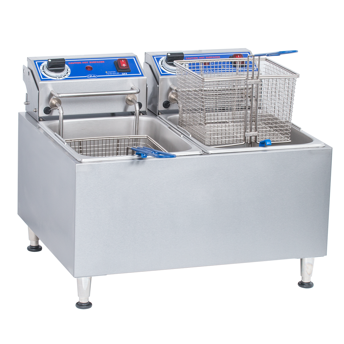 Globe, PF32E, Fryer, Electric, Countertop, Split Pot, 208-240V, 32 Lbs. Oil Capacity