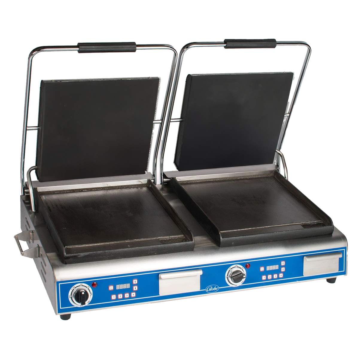 Globe, GSGDUE14D, Sandwich / Panini Grill, 208-240V, Electric, Smooth