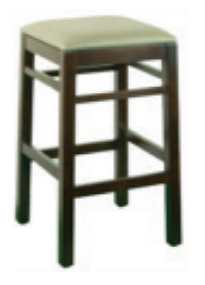 JustChair Manufacturing, W23430X-PS-BLK, Bar Stool, Indoor