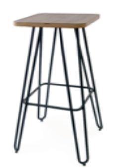 JustChair Manufacturing, U90530x-FBC-BLK-BVS, Bar Stool, Indoor