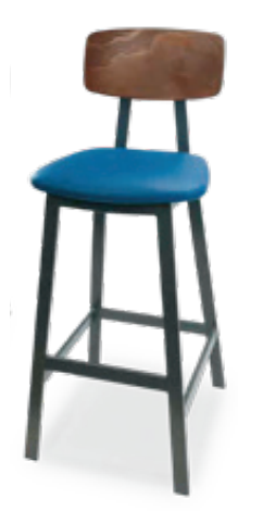 JustChair Manufacturing, M67830-PS-BLK-BVS, Bar Stool, Indoor