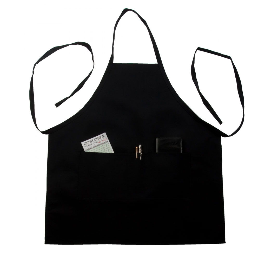 Libertyware, TXTBA-BK, Bib Apron, Black, Poly Cotton