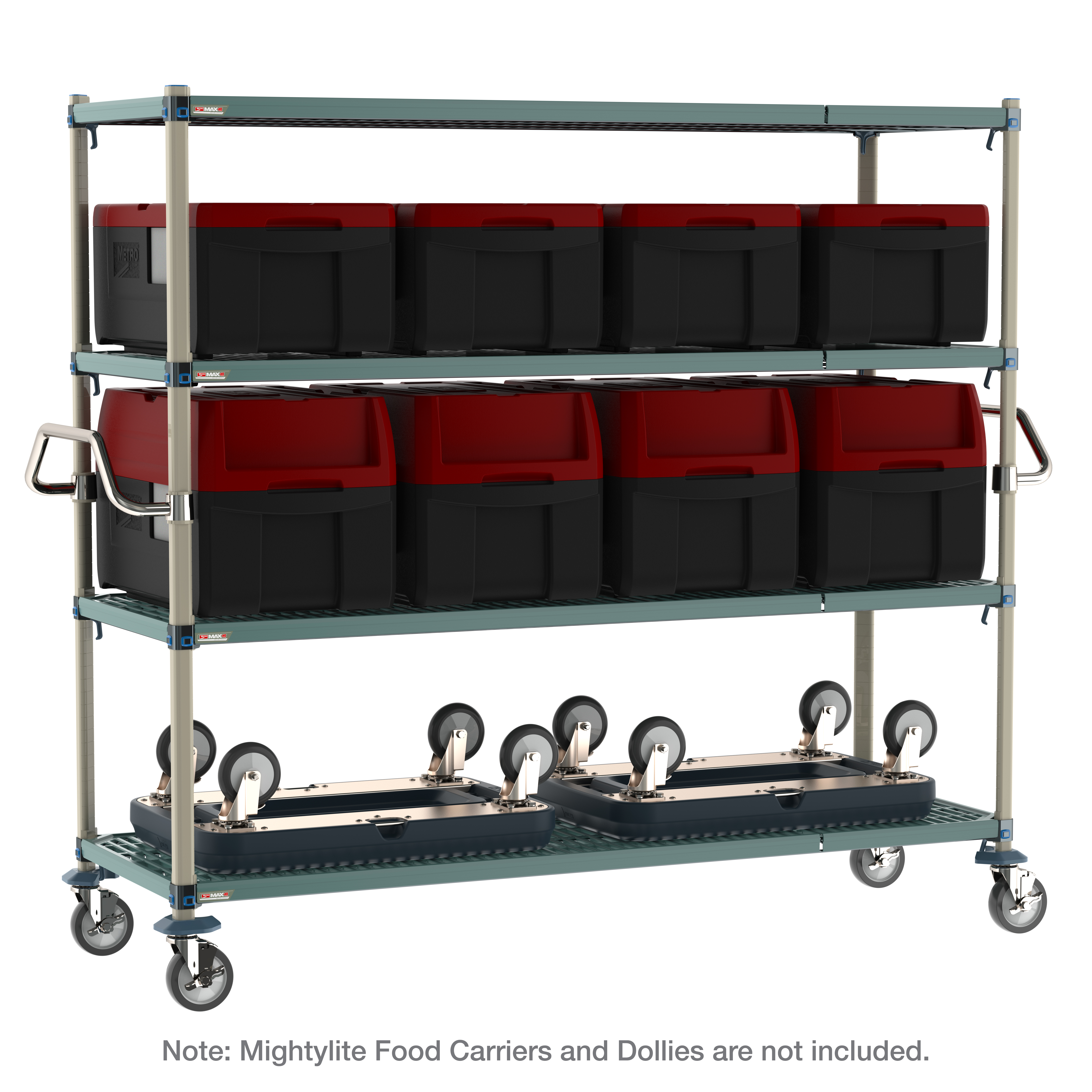 Metro, CR247263-MQC4, Shelving, Racks & Carts/Plastic Shelving/Complete Units/Mobile Shelving Carts, Blue