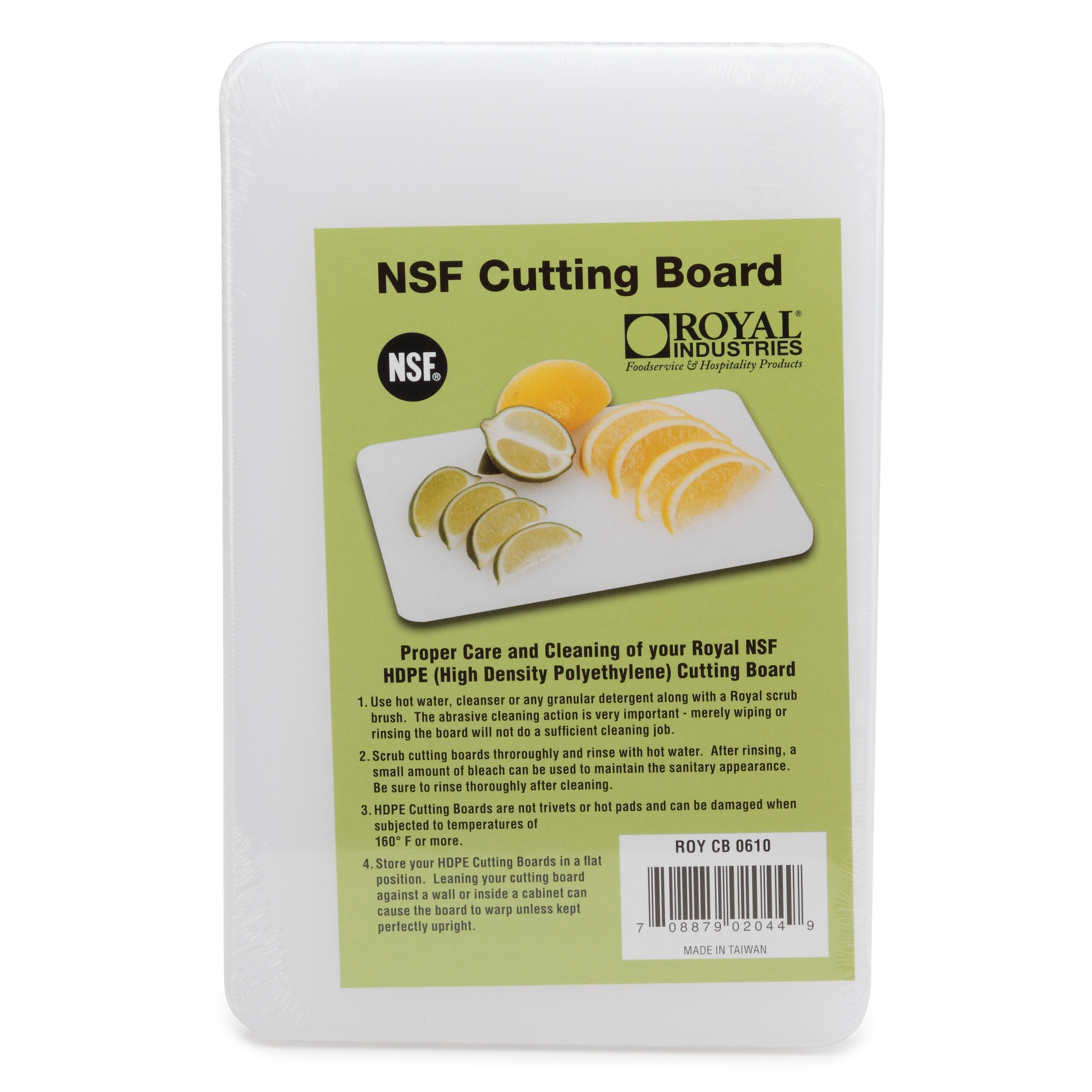 Royal Industries, ROY CB 0610, Cutting Board, Plastic