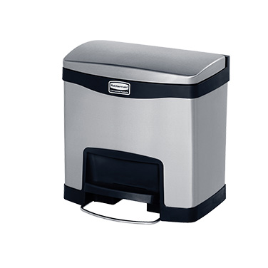 Rubbermaid, 1901982, Trash Receptacle, Indoor, 4 Gallon, Stainless Steel, Black