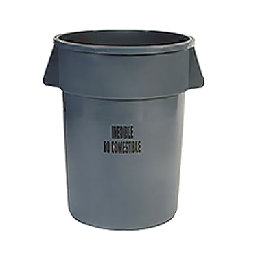 Rubbermaid, FG264356GRAY, Trash Can / Container, Commercial, 44 Gallon, Plastic, Black