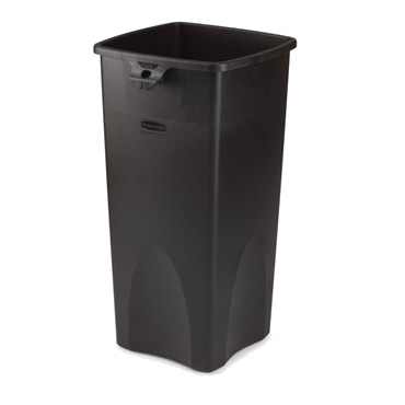 Rubbermaid, FG356988BLA, Trash Receptacle, Indoor, 23 Gallon, Plastic, Square
