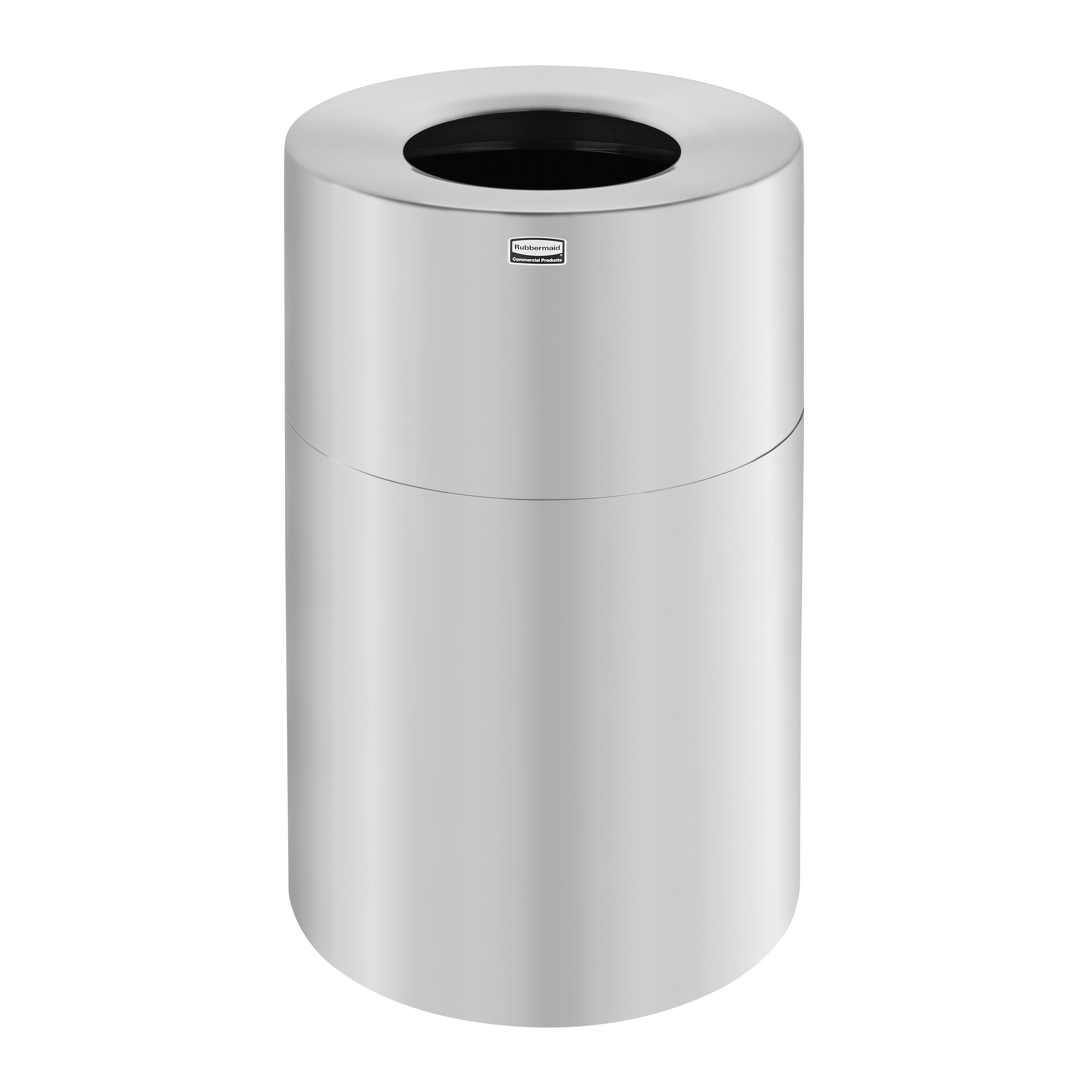 Rubbermaid, FGAOT62SAPL, Trash Receptacle, Indoor, 55 Gallon, Aluminum