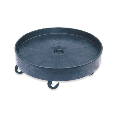 Rubbermaid, FG265000BLA, Trash Receptacle, Dolly, Made In USA, Black