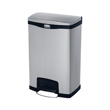Rubbermaid, 1901992, Trash Receptacle, Indoor, 13 Gallon, Stainless Steel, Black