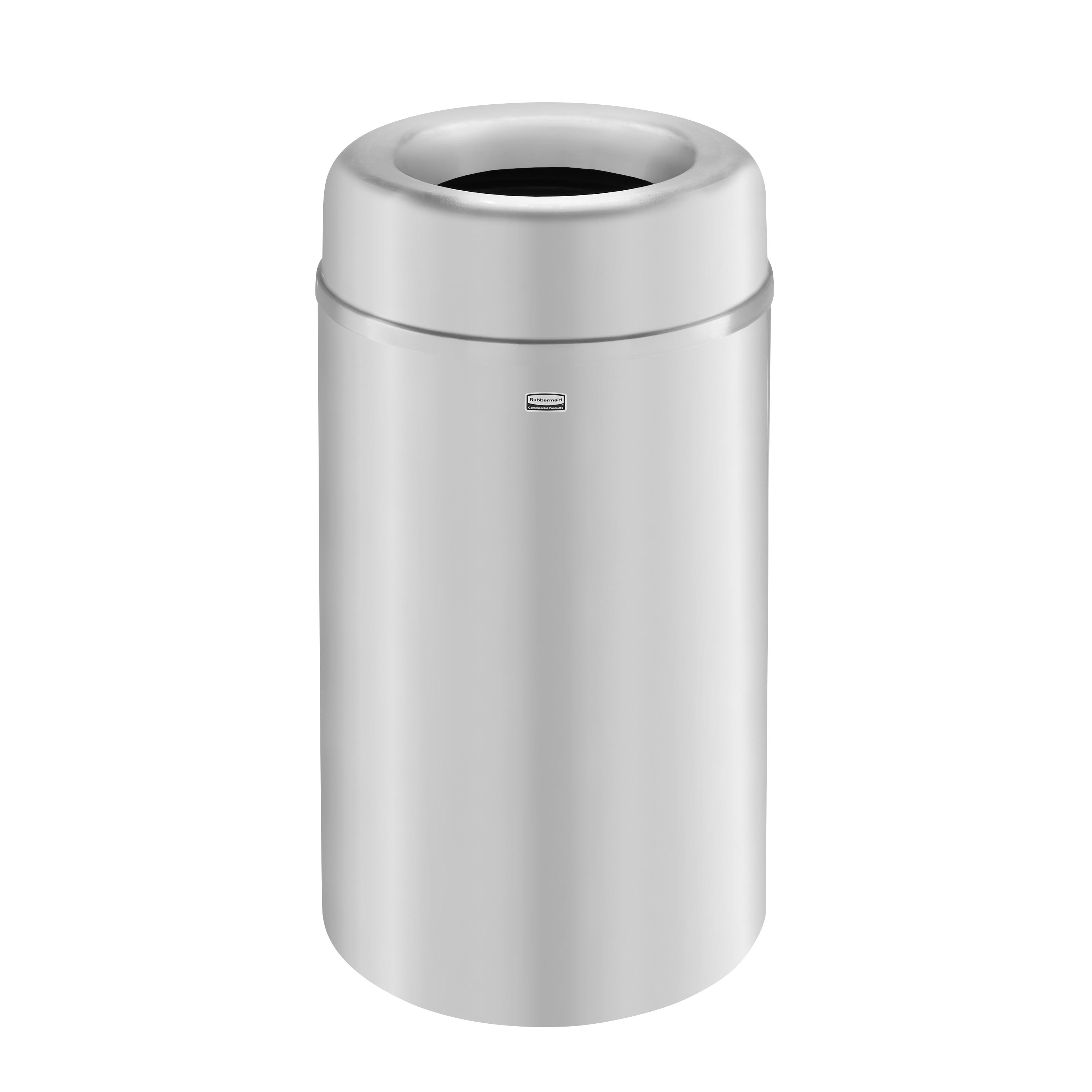 Rubbermaid, FGAOT30SAPL, Trash Receptacle, Indoor, 30 Gallon, Aluminum