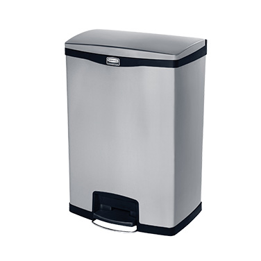 Rubbermaid, 1901999, Trash Receptacle, Indoor, 24 Gallon, Stainless Steel, Black