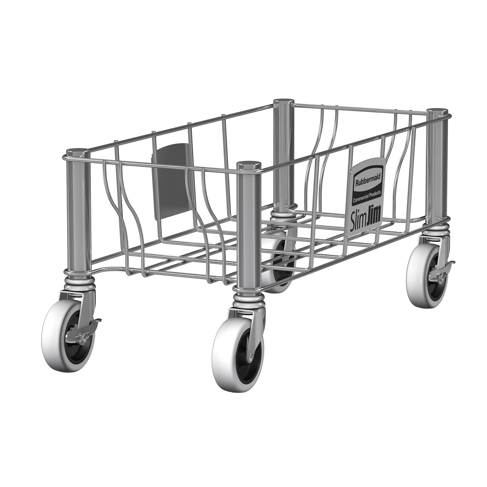 Rubbermaid, 1968468, Trash Receptacle, Dolly, 100 Lbs, Stainless Steel