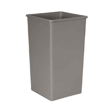 Rubbermaid, FG395900GRAY, Trash Receptacle, Indoor, 50 Gallon, Plastic, Square