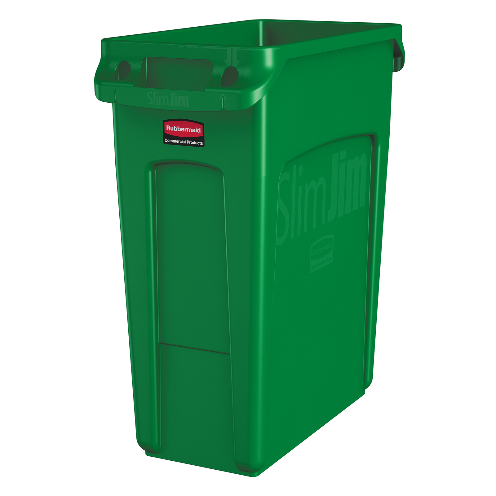 Rubbermaid, 1955960, Trash Receptacle, Indoor, 16 Gallon, Plastic, Green