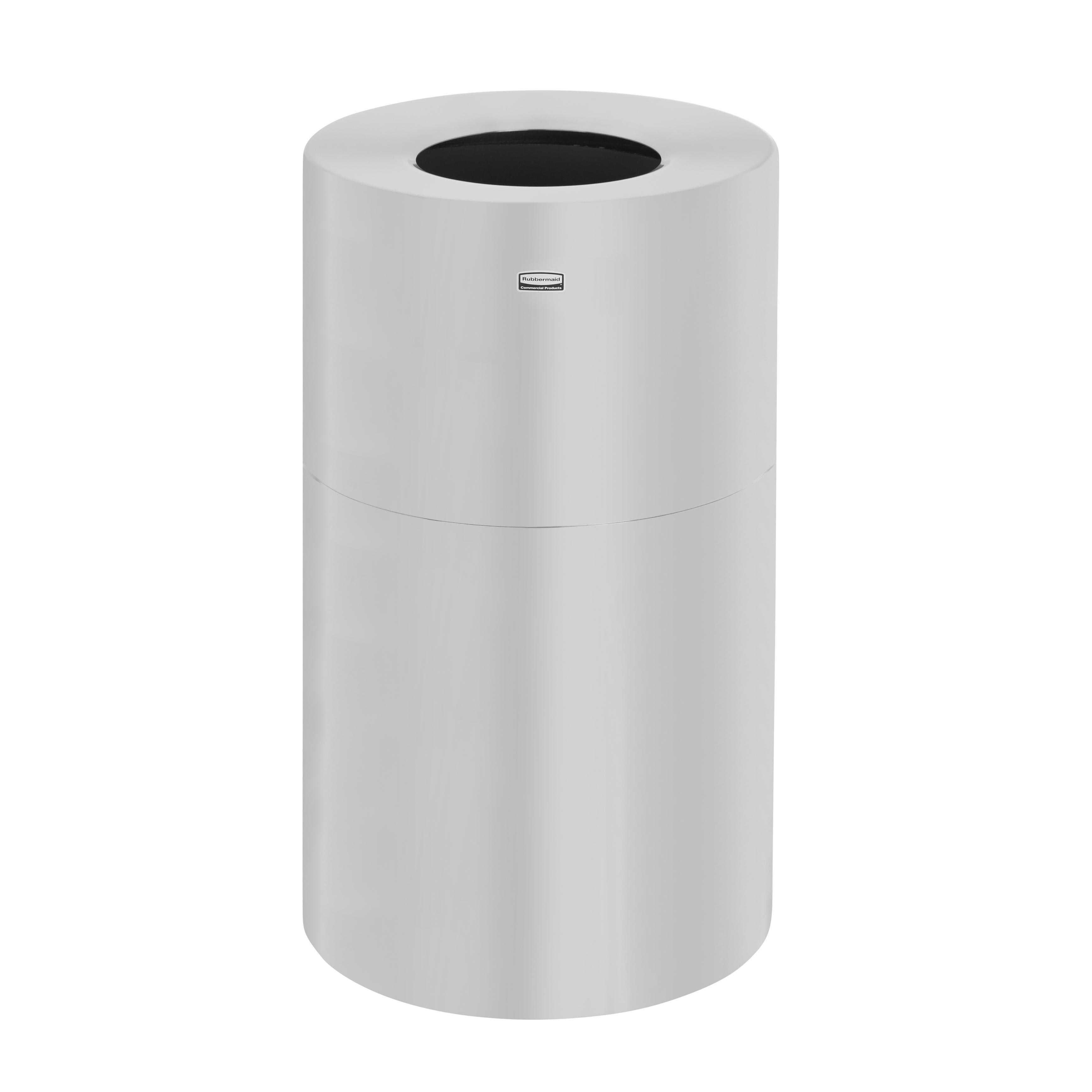 Rubbermaid, FGAOT35SA, Trash Receptacle, Indoor, 35 Gallon, Aluminum