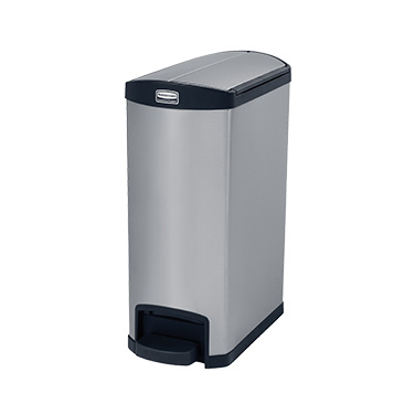 Rubbermaid, 1901993, Trash Receptacle, Indoor, 13 Gallon, Stainless Steel, Black