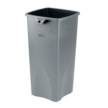 Rubbermaid, FG356988GRAY, Trash Receptacle, Indoor, 23 Gallon, Plastic, Square