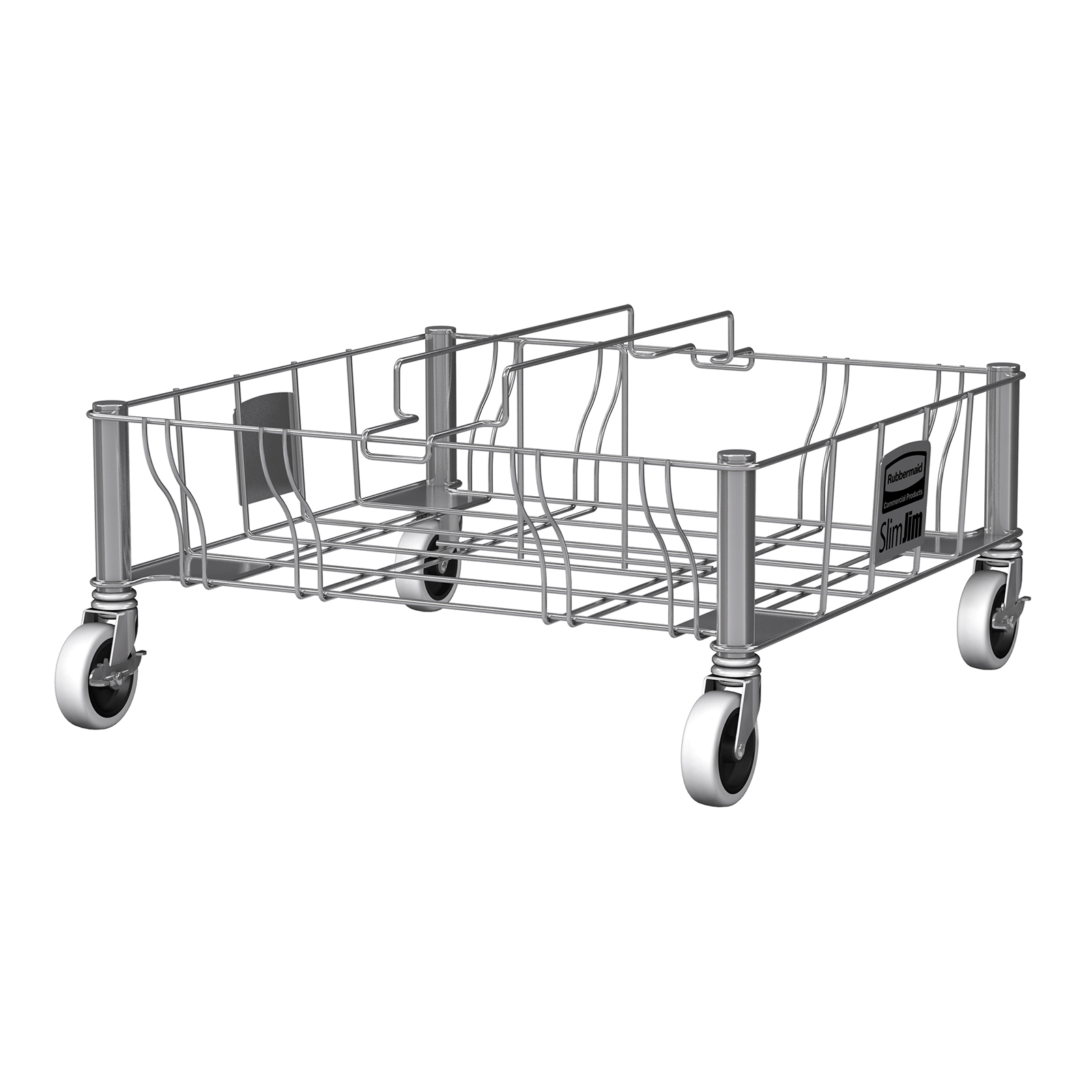 Rubbermaid, 1956191, Trash Receptacle, Dolly, 200 Lbs, Stainless Steel