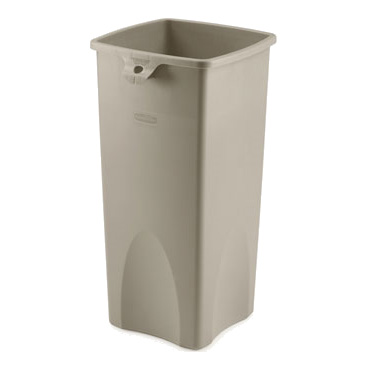 Rubbermaid, FG356988BEIG, Trash Receptacle, Indoor, 23 Gallon, Plastic, Square