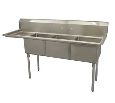 Serv-Ware, D3CWP1818L-18, Sink, (3) Three Compartment