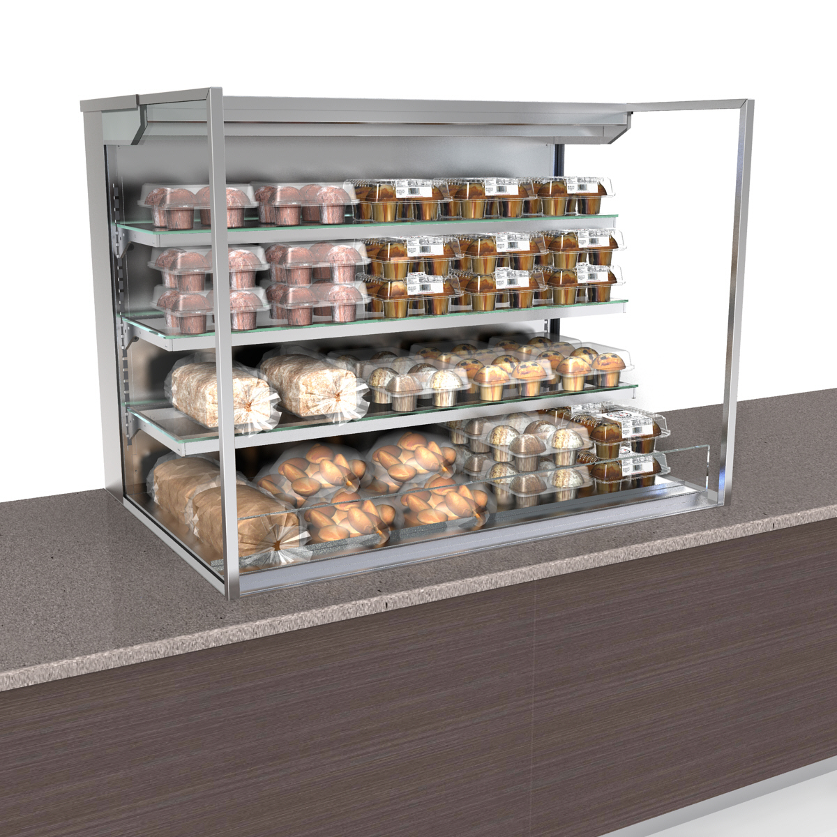 Structural Concepts, NE4835DSSV, Display Case, Non-Refrigerated, Slide In Counter
