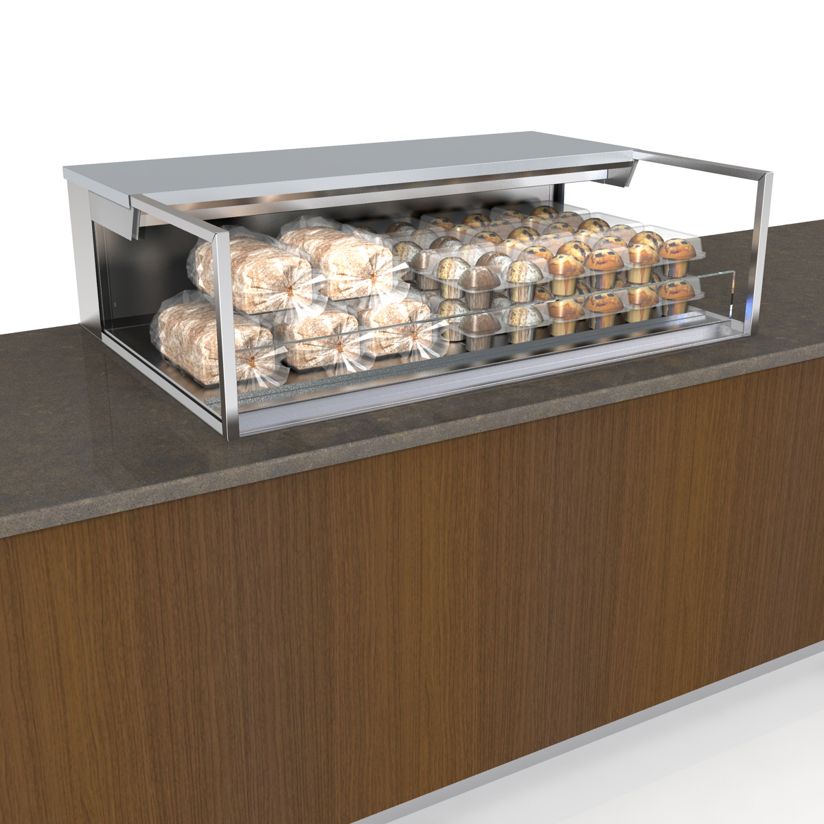 Structural Concepts, NE4813DSSV, Display Case, Non-Refrigerated, Slide In Counter