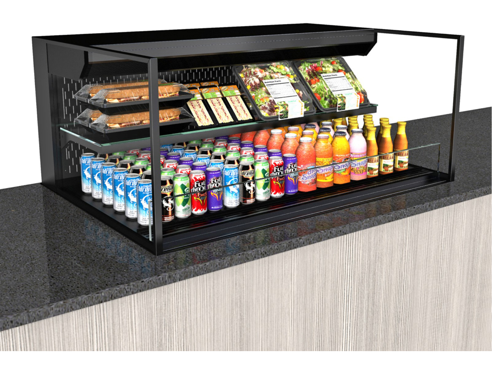 Structural Concepts, NE7220RSSV, Display Case, Refrigerated, Slide In Counter